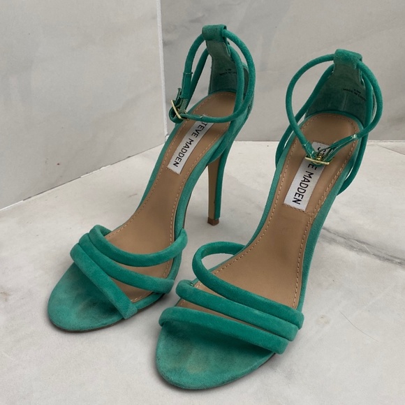 Steve Madden Turquoise Suede Heels - 6.5 - Picture 3 of 8